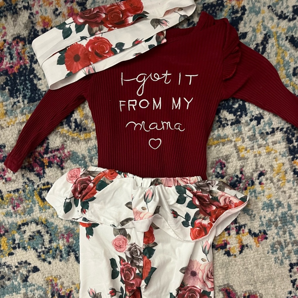 Baby Girl Outfit With Matching Headband